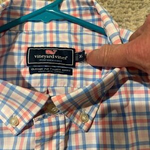 Vineyard Vines Men's Classic Fit Tucker Shirt - Blue and Pink Plaid